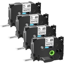 GREENCYCLE 4PK Compatible for Brother P-touch Black on White 18mm TZ TZe TZE-S241 TZ-S241 TZe-241 TZ-241 Extra Strength Laminated Label Tape