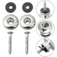 thumbnail image 4 of 2 Pcs Guitar Strap Button Locks Secure Screw Bass Ukulele Belt Buckle Buttons Silvery Shenzhuyue, 4 of 9