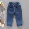 thumbnail image 6 of ZXLBBD Boy's Elastic Waisted Straight Leg Jeans for Fall Toddler Kids Youth Everyday Comfortable Stretchy Denim Pants Fashion Casual Outdoor,Dark Blue,Size 3 Y-4 Y, 6 of 7