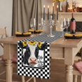 thumbnail image 2 of Farmhouse Cows Burlap Cotton Table Runner 13x36 Inches Short, Sunflower Daisy White Black Plaid Farmhouse Table Runners, Outdoor Dining Tablecloths Decor for Baby Shower/Party/Wedding, 2 of 8