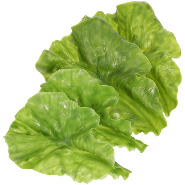 GAXIRE 4 piezas de simulación de hojas de verduras para decorar tiendas de alimentos, hojas de lechuga, accesorios de fotografía