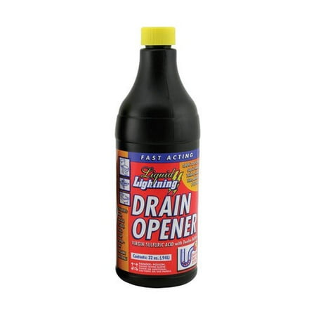 (2 pack) Liquid Lightning Buffered Sulfuric Acid Drain Cleaner, 32 (Best Drain Cleaner For Kitchen Sink Grease)
