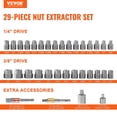 thumbnail image 2 of VEVOR Bolt Extractor Set, 29-Piece Bolt and Nut Remover Set, 6mm to 10mm, 13/32" to 3/4", CR-MO Steel Extraction Socket Set with Storage Case, for Removing Damaged Rusted Bolts, Nuts and Screws, 2 of 9