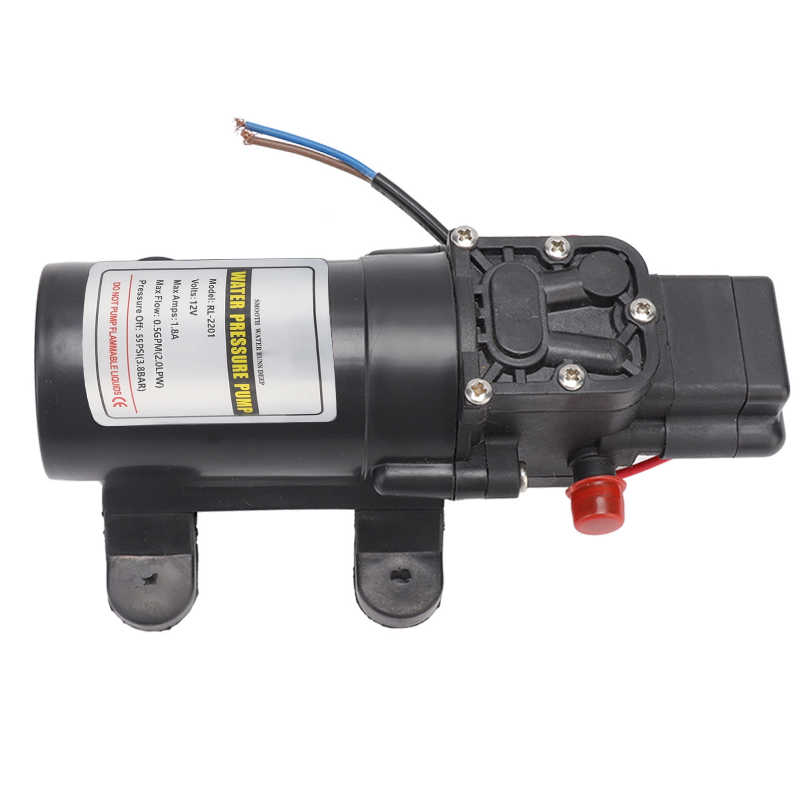 BIMZUC Water Pressure Diaphragm Pump Self Priming High Pressure Outdoor RV Marine Transfer Pump, RL-2201 12V