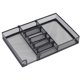 thumbnail image 1 of Bandeja organizadora para cajones de escritorio con compartimentos ajustables, malla metálica, caja de almacenamiento de escritorio multiusos, negra, 32 x 22 x 4,5 cm, 1 of 5