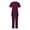 Wine, variant on RQYYD Scrubs for Women Set V-Neck Scrub Top & Cargo Pants Skin-friendly Women Scrubs Stretch Workwear with Multi Pockets