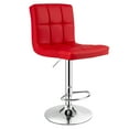 thumbnail image 1 of Costway Adjustable Swivel Bar Stool Counter Height Bar Chair PU Leather w/ Back Red, 1 of 10