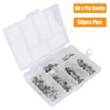 EEEkit 50/100Pairs Gold & Sliver Brass Butterfly Clutch Pin Backs with 8mm Tie Tacks Blank Pins Kit, Locking Bulk Metal Pin Keepers Locking Clasp with Storage Case