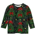 thumbnail image 3 of BFHHYA Kids' Boys Girls Christmas T-Shirt - Christmas Tree Printed 3/4-Sleeve Crew Neck Top for Daily Holiday Wear (3-12Y), 3 of 5