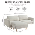 thumbnail image 5 of Get Set Style 86" Wide Convertible Sectional Sofa, Modern L Shape Couches with Left/Right Reversible Chaise, Mid-Century Sofa with Reversible Cushions (Off White), 5 of 5