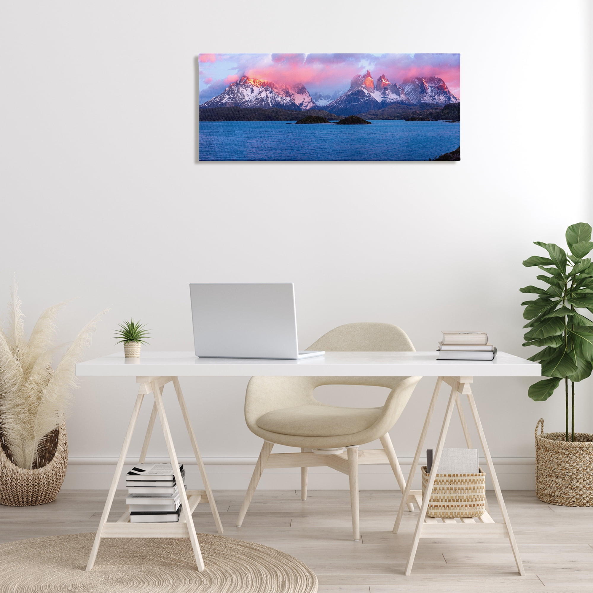Stupell Industries Sunrise over Peaks Landscape & Nature Photography Wrapped Canvas Art Print Wall Art, 40 x 17