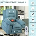 thumbnail image 6 of Power Lift Chair For Elderly Individuals, Blue, Featuring Adjustable Massage & Heat Qualities, Side Pocket And Infinite Positions Blue Recliner With Elderly, Heating, Options, Included, 6 of 6