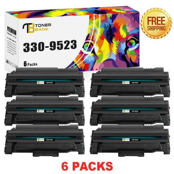 Toner Bank 6-Pack Compatible for DELL 1130 Toner for Dell 330-9523 Work with 1135n 1130n 1135 1133 Printer Ink Black