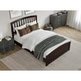 thumbnail image 2 of AFI Quincy Queen Solid Wood Low Profile Platform Bed with Matching Footboard, Walnut, 2 of 11
