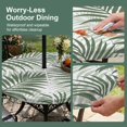 thumbnail image 5 of Round Outdoor Tablecloth with Umbrella Hole and Zipper, Green Palm Leaves Tablecloth with Elastic Waterproof, Summer Botanical Tropical Plants Patio Table Covers for 36" - 44" Picnic Pool Tables, 5 of 9