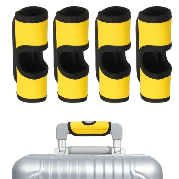 Uxcell Luggage Handle Wrap, 4 Pcs Hollow Neoprene Handbag Grip Cover Protector Luggage Identifiers for Luggage Suitcase Travel Bags, Yellow