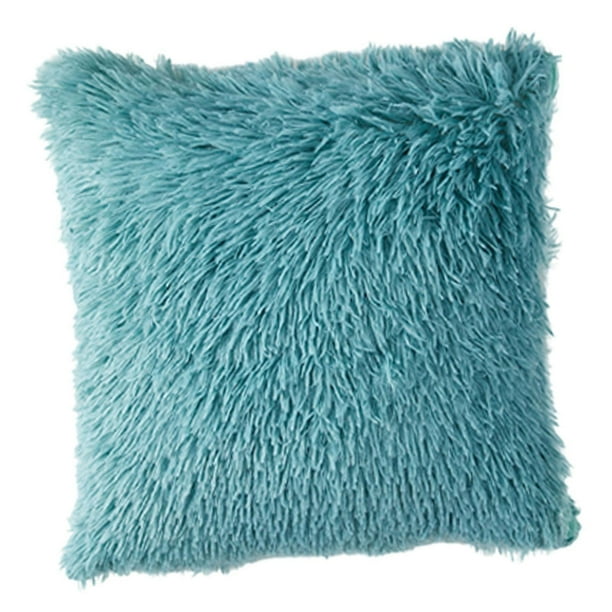 Funda de cojín de felpa elegante y cómoda para decoración del hogar 40 cm x 40 cm Verde Macarena