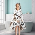 thumbnail image 6 of Chihuahua and Footprints Hooded Bath Towel，50"x30" for Ages 3 To 12 Kids, Quick Dry Lightweight Soft Microfiber Hood Beach Towel Cover Up for Kids, 6 of 7