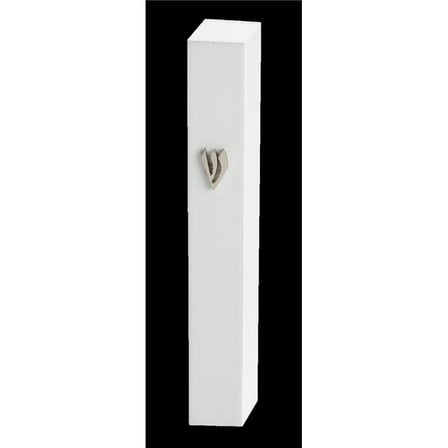 Art Judaica 23589 12 cm Mezuzah with Metal Shin, Sparkle White