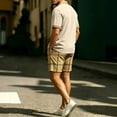 thumbnail image 7 of LEKWK 2 Piece Set for Men Plaid Short Sleeve Henley Collared Casual Tops and Elastic Waist Shorts Loose Fit Fashion Summer Beach Vacation Outfits, 7 of 7