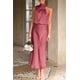 thumbnail image 5 of Vestido PRETTYGARDEN Satín Sin Mangas Cuello Simulado Maxi XL, 5 of 8