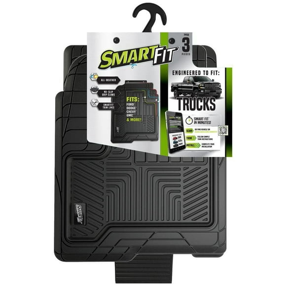 Tapis de sol pour camion en caoutchouc Smart Fit, 3 pièces, noir