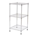 thumbnail image 3 of QXDRAGON 3-Tier Wire Shelving, Adjustable Storage Rack Tower for Bathroom Kitchen 13.78" x 13.78" x 27.56", Silver, 3 of 8