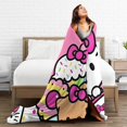 thumbnail image 4 of Hello Kitty Throw Blanket, Cozy Flannel Blankets For Boys Girls, Super Soft Warm Blanket For Couch Sofa Bed, 4 of 9