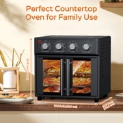 Plum Chef 27.5QT Air Fryer Toaster Oven Combo, 7-in-1 Convection Countertop Oven with 360° Air Circulation, 1700W, Black