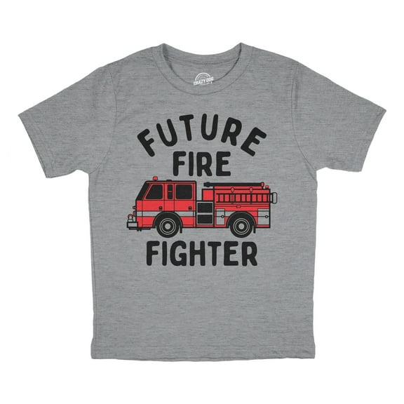 Youth Funny T Shirts Future Fire Fighter Sarcastic Fire Truck Graphic Novelty Tee for Kids