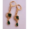 thumbnail image 6 of Emerald & Topaz Gold Dangle Earrings, 6 of 6
