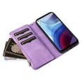 thumbnail image 3 of Zipper Wallet Case for Motorola Moto G Power 2021 Large Capacity Card Slots Holder Magnet Cover, Luxury PU Leather Anti-Shock Flip Folio Case with Kickstand Wrist Strap Handbag Protective Case,Purple, 3 of 8