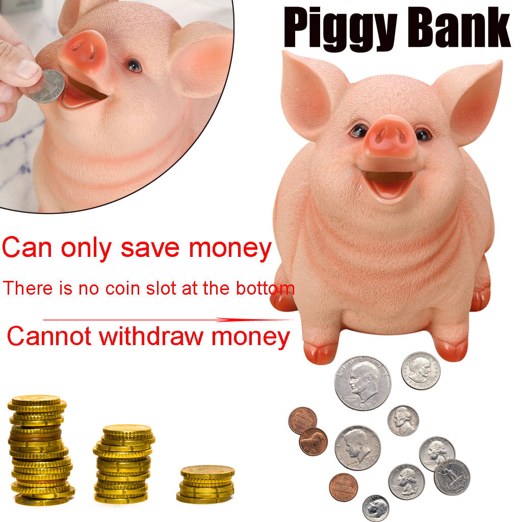 2019 Pig Shaped Piggy Bank Resin Craft Coin Saving Bank Money Box Gifts for Kids 