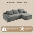 thumbnail image 4 of 96" Boneless Cloud Couch with Chaise, Modular Sectional Sofa for Living Room, No Assembly Required, Deep Seat Corduroy Couch,Light Gray, 4 of 7