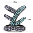 thumbnail image 2 of Women's Stainless Steel IP Light Black Crystal Multi Color 7.48(g) Engagement Ring, 2 of 4