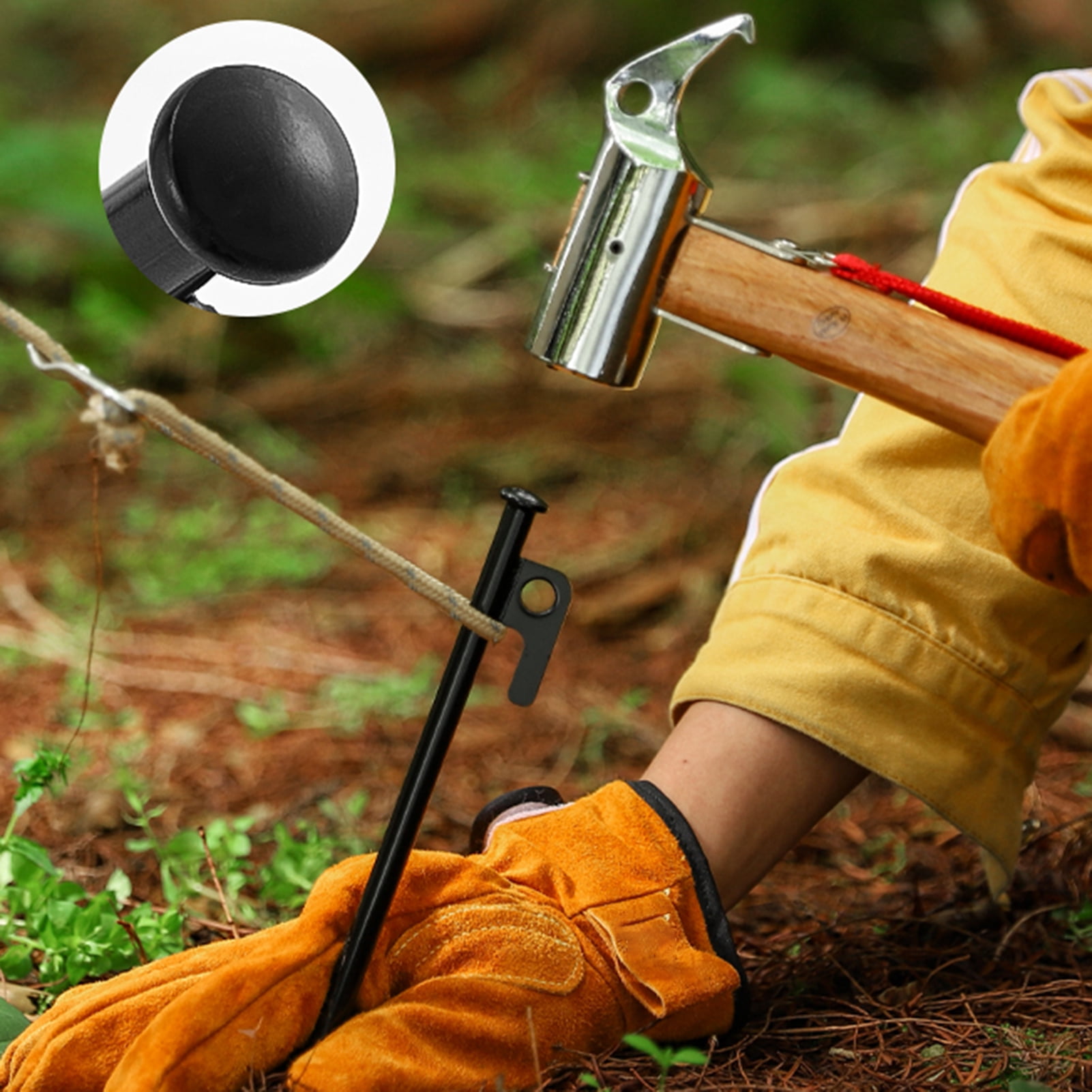 YIFAEUX 5Pcs 20/30/40CM 9MM Tent Stake Heavy Duty Multi-functional Outdoor Garden Yard Camping Tarp Canopy Windproof Ground Spike Metal Tent Peg