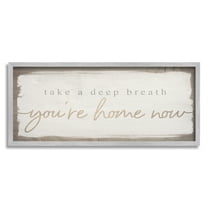 Stupell Industries You're Home Now Weathered Shabby Chic Sign Framed Wall Art, 24 x 10, Design by Daphne Polselli
