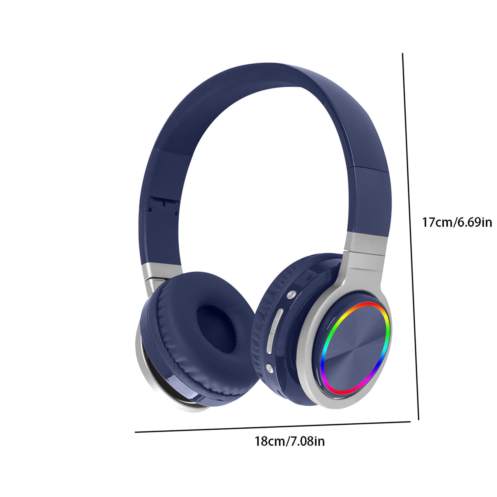 Bluetooth Headphones Over Ear, 65H Playtime and 6 EQ Music Modes Wireless Headphones with Microphone, HiFi Stereo Foldable Lightweight Headset, Deep Bass for Home Office Cellphone PC Ect.(Blue)