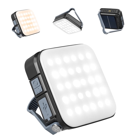 Aship Solar Camping Lantern 4400mAh Rechargeable, 4 Modes Portable Tent Light for Hurricane Hiking Power Outages