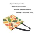 thumbnail image 3 of FORMRS Womens Canvas Tote Bag with Zipper Inner Pocket Shoulder Handbag, Green Retro Autumn Leaves, 3 of 7