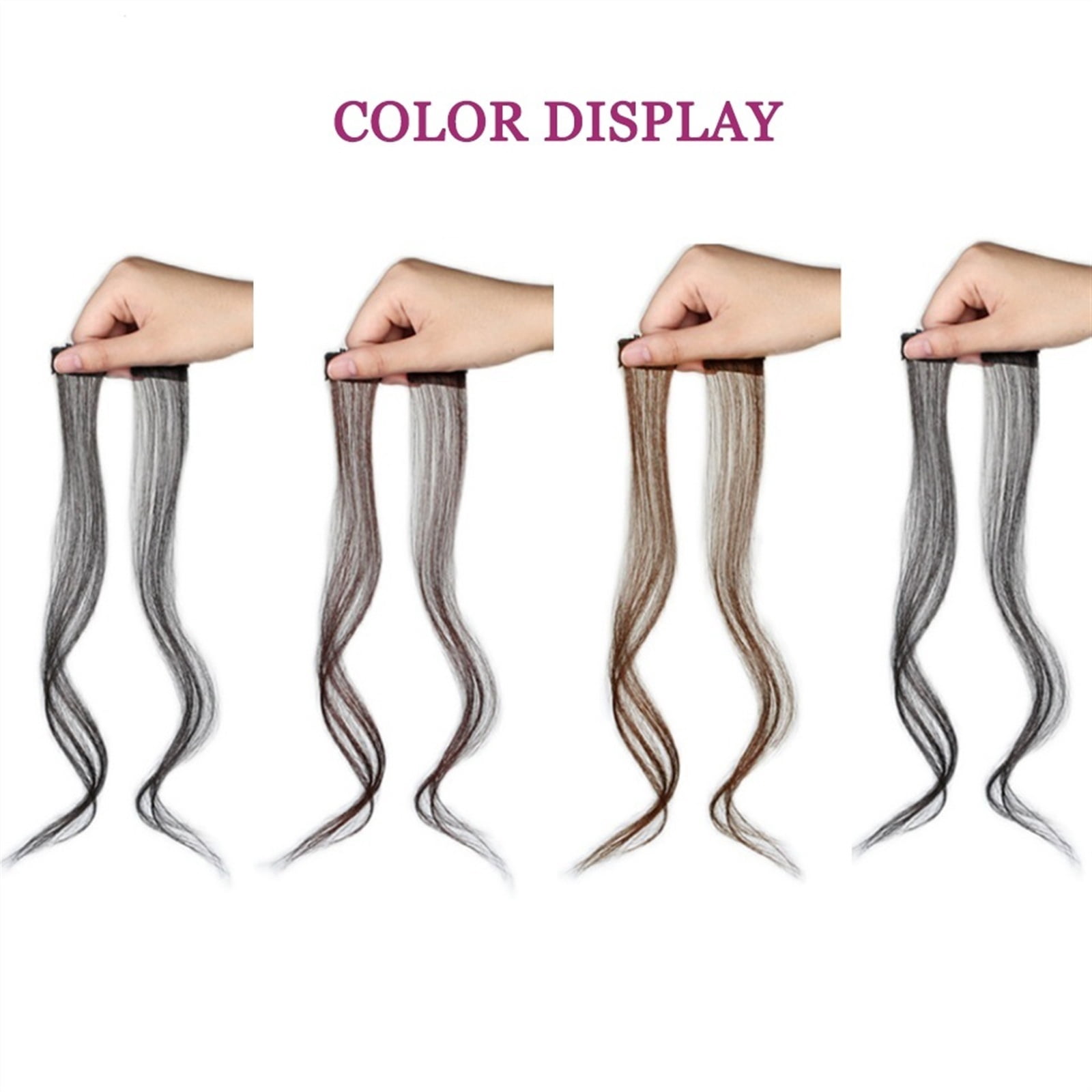 2PCS 30-35CM Long Side Air Bangs, Natural Curly Clip in Bangs Front Side Bangs for Women Daily Use Fake Fringe Clip in Hair Extensions Accessories