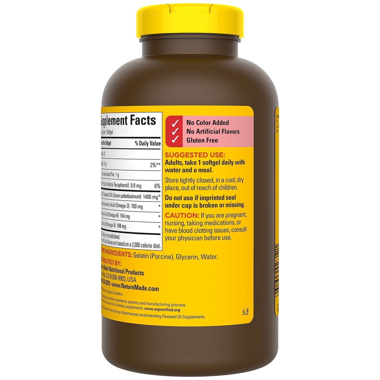 Nature Made Flaxseed Oil 1400 mg., 300 Softgels