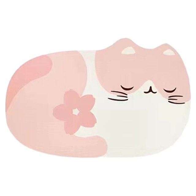 Billuyoard Alfombra Mezclada Suave Y Absorbente para Una Experiencia De Baño Acogedora Alfombra Antideslizante Absorbente Alfombra De Baño Gato Type2 NO2