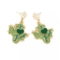 thumbnail image 2 of QQTDFG Saguaro Cactus Botany Dangle Earrings Green Crystal Pearl Love Heart Ear Stud -default, 2 of 6