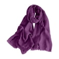 thumbnail image 3 of Oversized Cotton Linen Scarf, Fringed Beach Shawl with Wrinkled Texture, Lightweight Travel Scarf for Women, Picnic Blanket and Summer Cover Up Dark Purple, 3 of 5