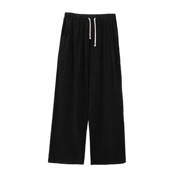 Vrorvz Plus Size Wide Leg Pants for Womens Drawstring Elastic Waist Palazzo Lounge Pant with Pockets 3X-5X