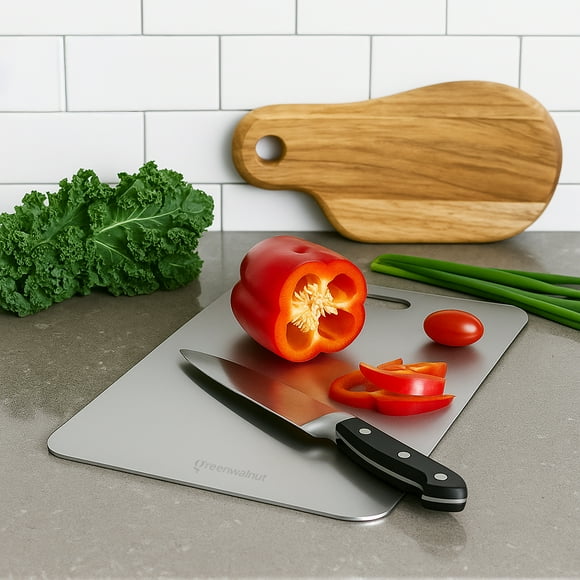 Greenwalnut Stainless Steel Cutting Board – High Hardness, Scratch-Resistant & Hygienic Surface