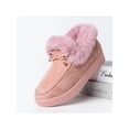 thumbnail image 3 of Frontwalk Womens Mocassins Wide Width Winter Warm Shoes Plush Lined Cottom Slippers Walking Bowknot Booties Women Non Slip On Loafers Pink 8.5, 3 of 5