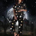 thumbnail image 2 of JAJAHO Women Halloween Pajamas Set 2 Piece Pjs Pumpkin Ghost Printed Short Sleeve Button Shirt With Pants Set, 2 of 5