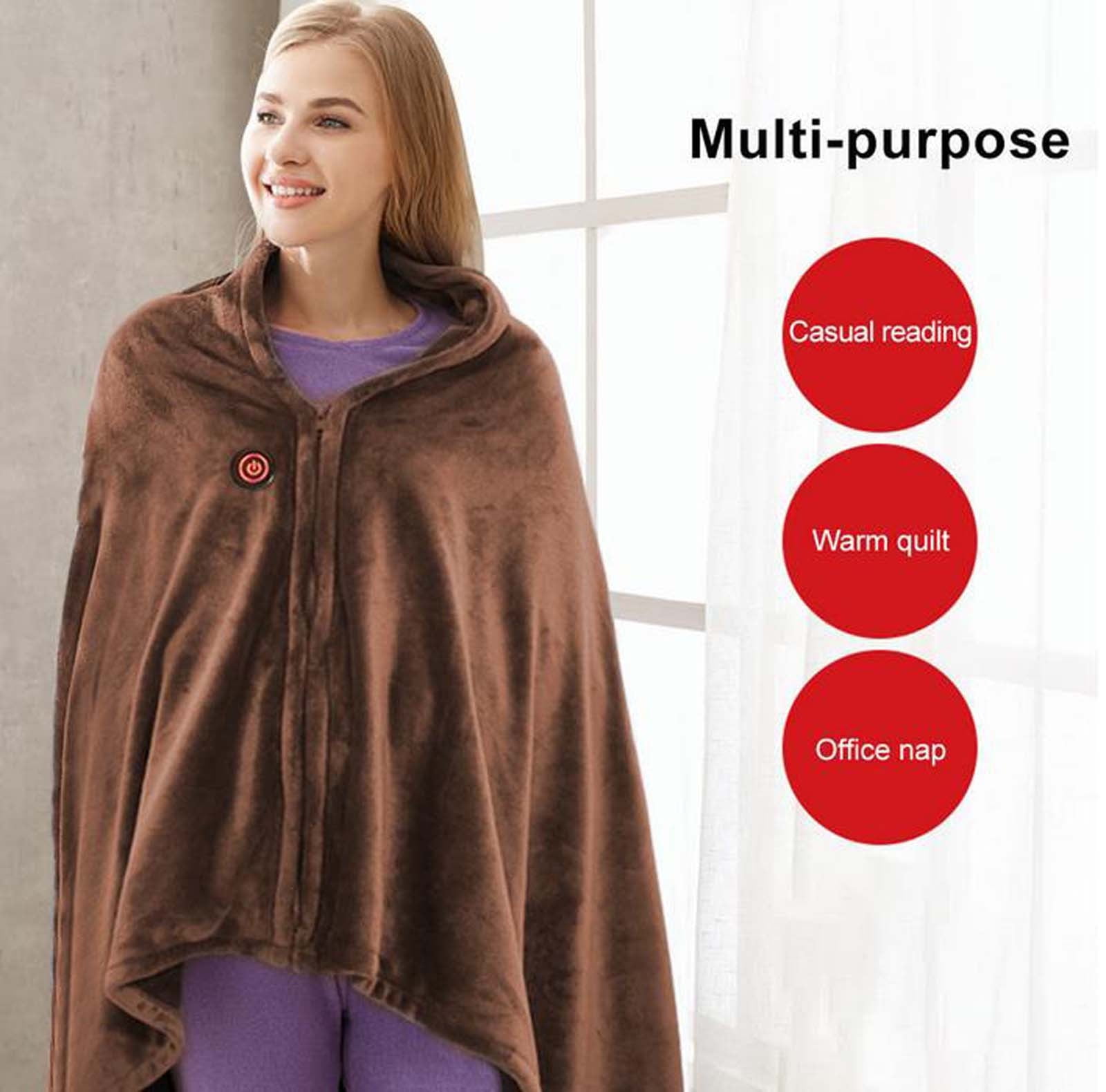 CVLNCYCLING Clearance Heated Blankets Queen Clearance,Winter Soft Flannel Electric Blanket ,Portable 5V USB Heated Car Office Use Winter Warm Blanket Cover Heater